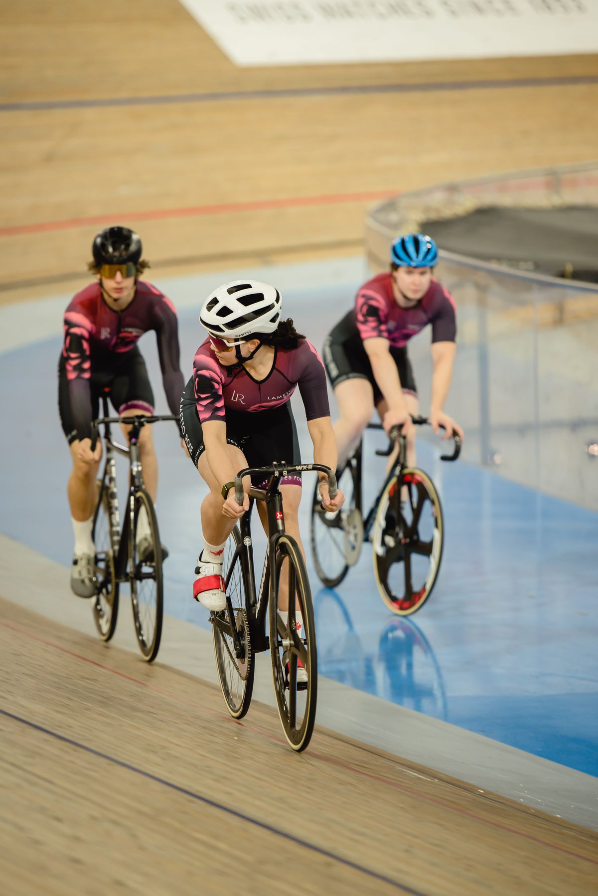 Lametto Rose Race Team riders on the track